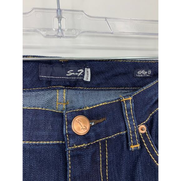 Vintage Y2K Seven7 Women's Sz 8 Denim Wide Leg Jeans Blue Embroidered Pocket NWT - Picture 3 of 4